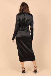 Petal and Pup USA DRESSES Tanzy Long Sleeve Midi Dress - Black