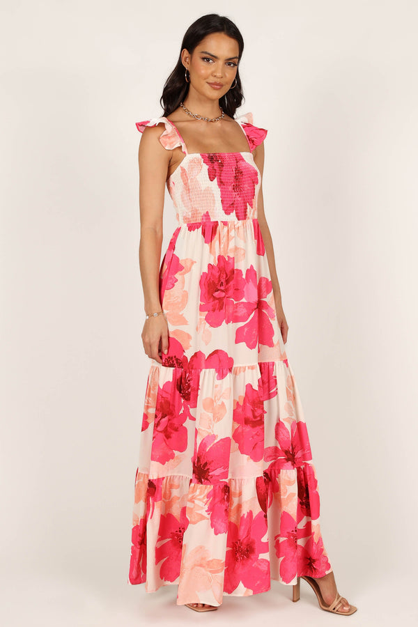 Petal and Pup USA DRESSES Tilly Shirred Maxi Dress - Pink