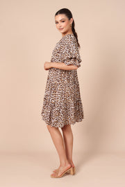 Petal and Pup USA DRESSES Trishna Mini Dress - Animal Print