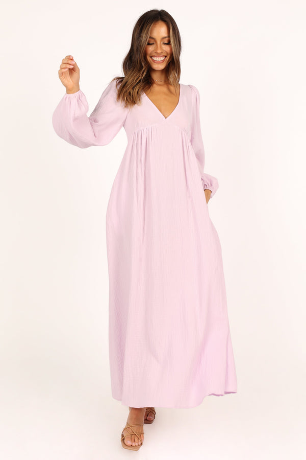 Petal and Pup USA DRESSES Willow Long Sleeve Maxi Dress - Lilac