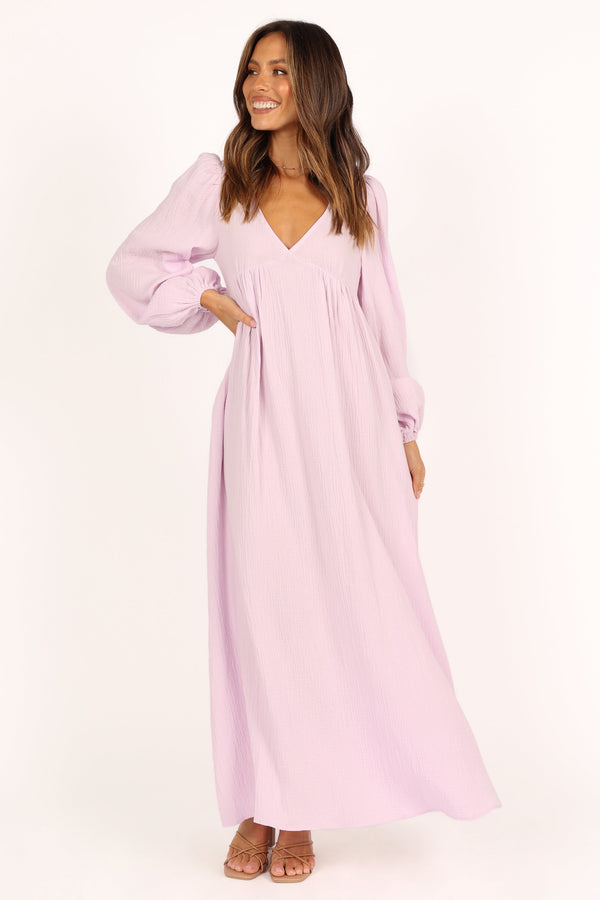 Petal and Pup USA DRESSES Willow Long Sleeve Maxi Dress - Lilac