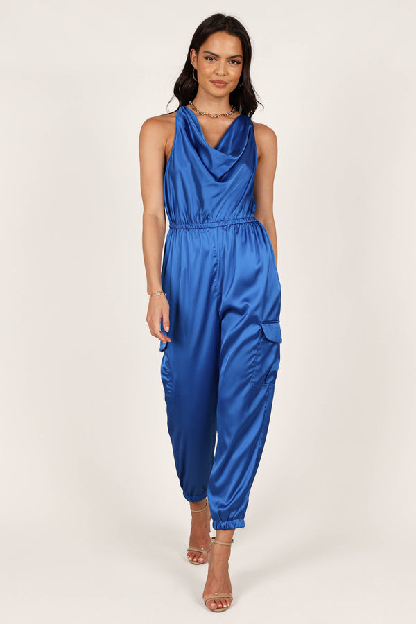 Petal and Pup USA JUMPSUITS Jacinta Cowl Neck Jumpsuit - French Blue