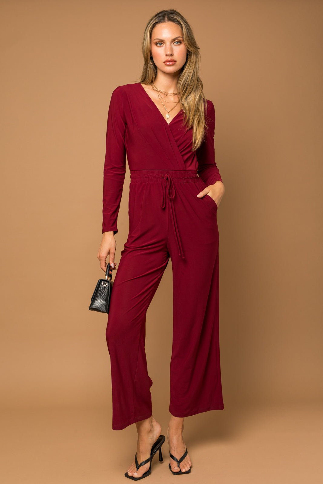 Buy Women Solid Regular Fit Maroon Jumpsuit Online - 792236