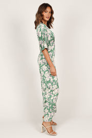 Petal and Pup USA JUMPSUITS Rosalyn Jumpsuit - Green Floral