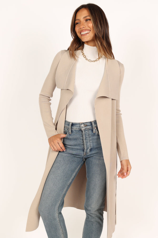 Petal and Pup USA KNITWEAR Audrina Cardigan - Stone