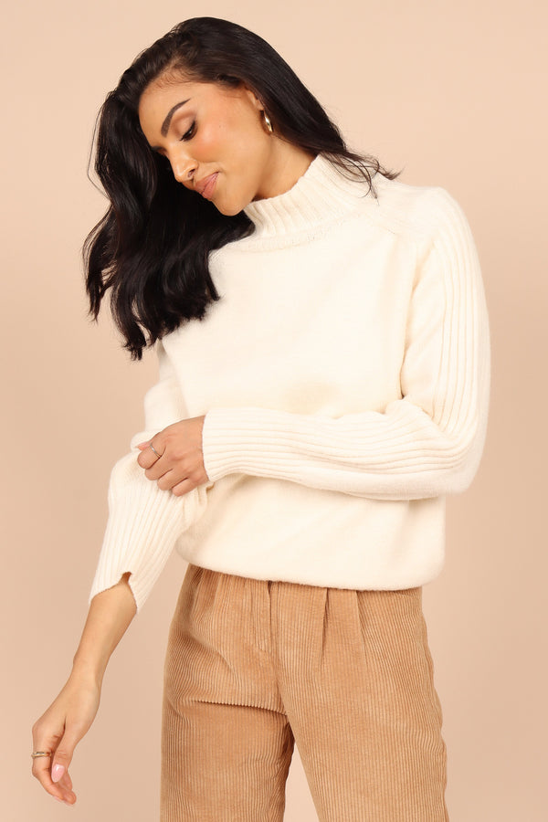 Petal and Pup USA KNITWEAR Cersi Knit Sweater - Cream