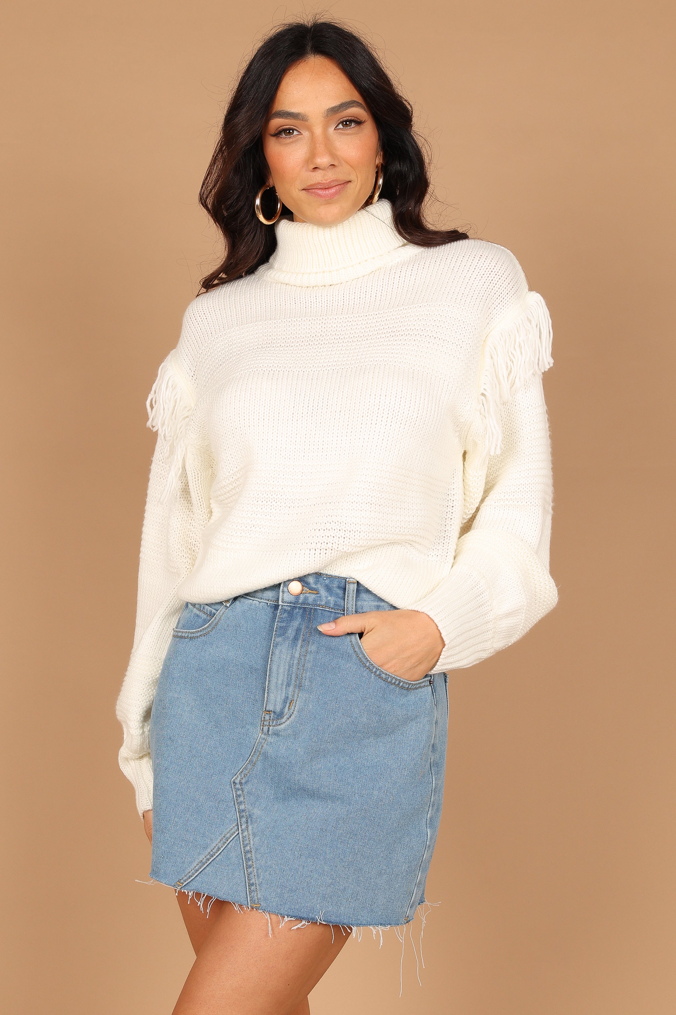 Fringe knit sweater best sale