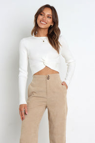 Petal and Pup USA KNITWEAR Provence Knit Sweater - White