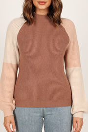Petal and Pup USA Knitwear Sophia Colorblock Mockneck Knit Sweater - Multi