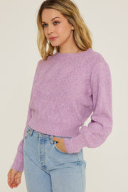Petal and Pup USA KNITWEAR Textured Weave Knit Sweater - Lavender