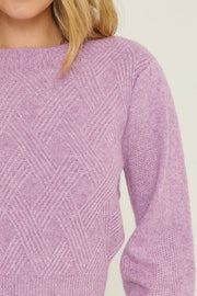 Petal and Pup USA KNITWEAR Textured Weave Knit Sweater - Lavender S