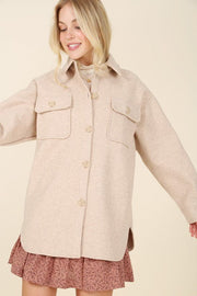Petal and Pup USA Light beige shacket with pockets
