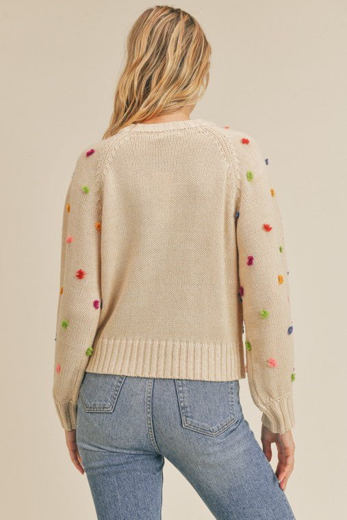 Petal and Pup USA Long Sleeve Multi Yarn Detailed Sweater   Oat