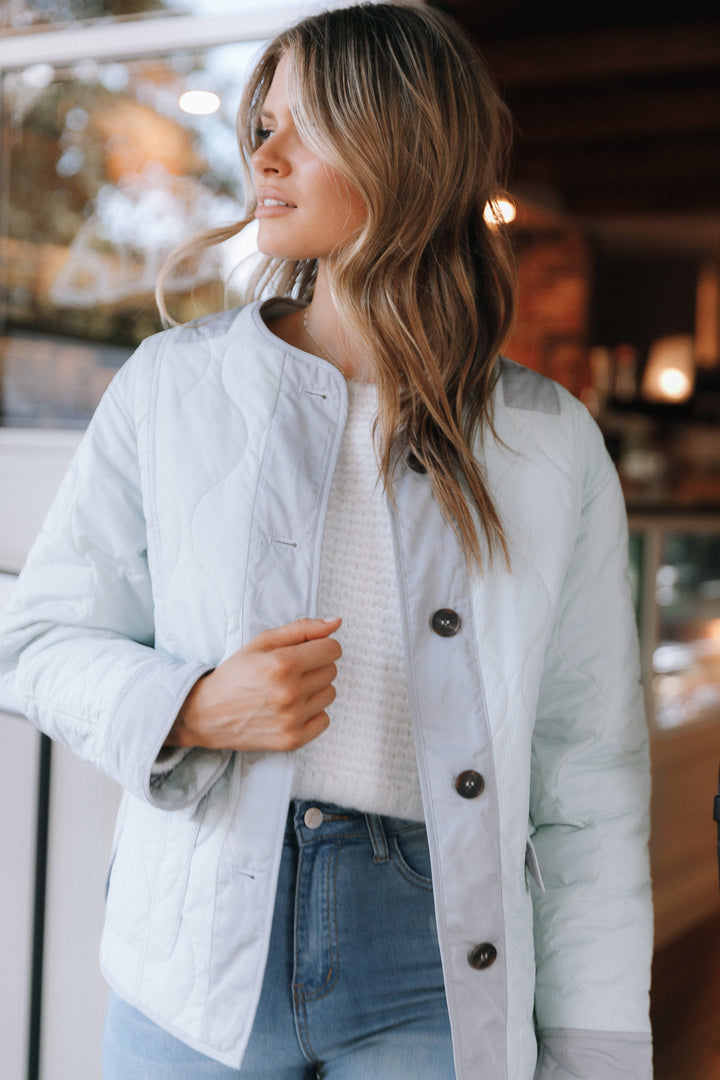Hailey Quilted Jacket Blue Petal & Pup USA