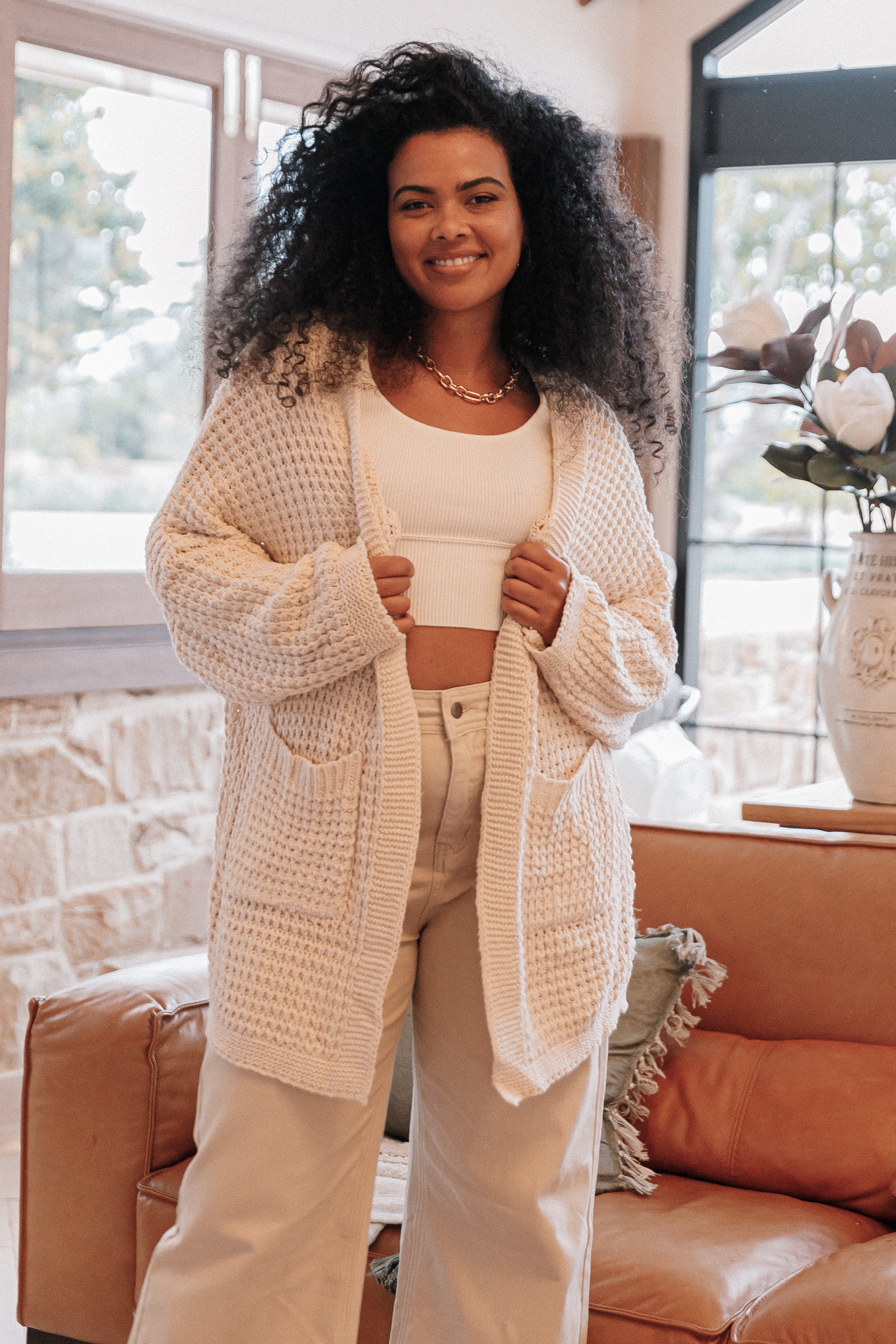 Leyonie Cardigan Cream Petal Pup USA