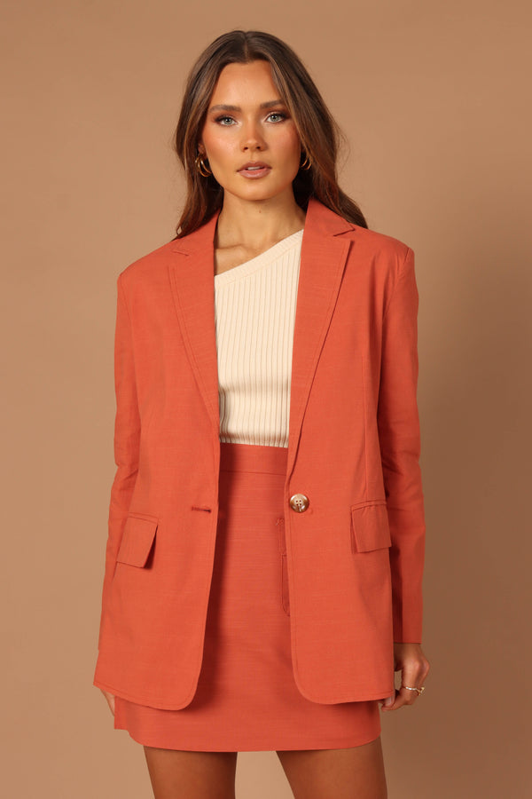 Petal and Pup USA OUTERWEAR Manhattan Blazer - Rust