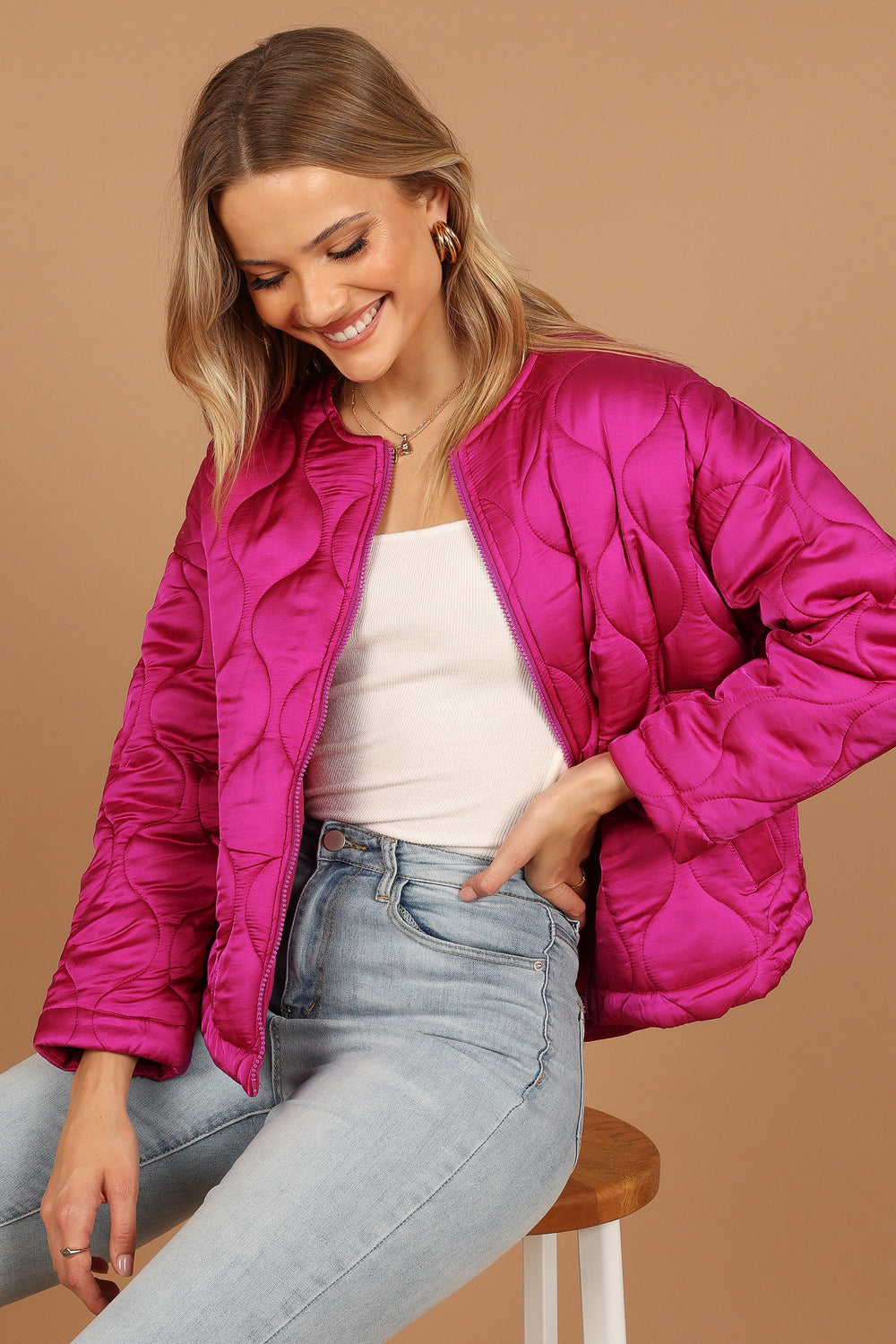 Petal and Pup USA Outerwear Millie Quilted Jacket - Berry