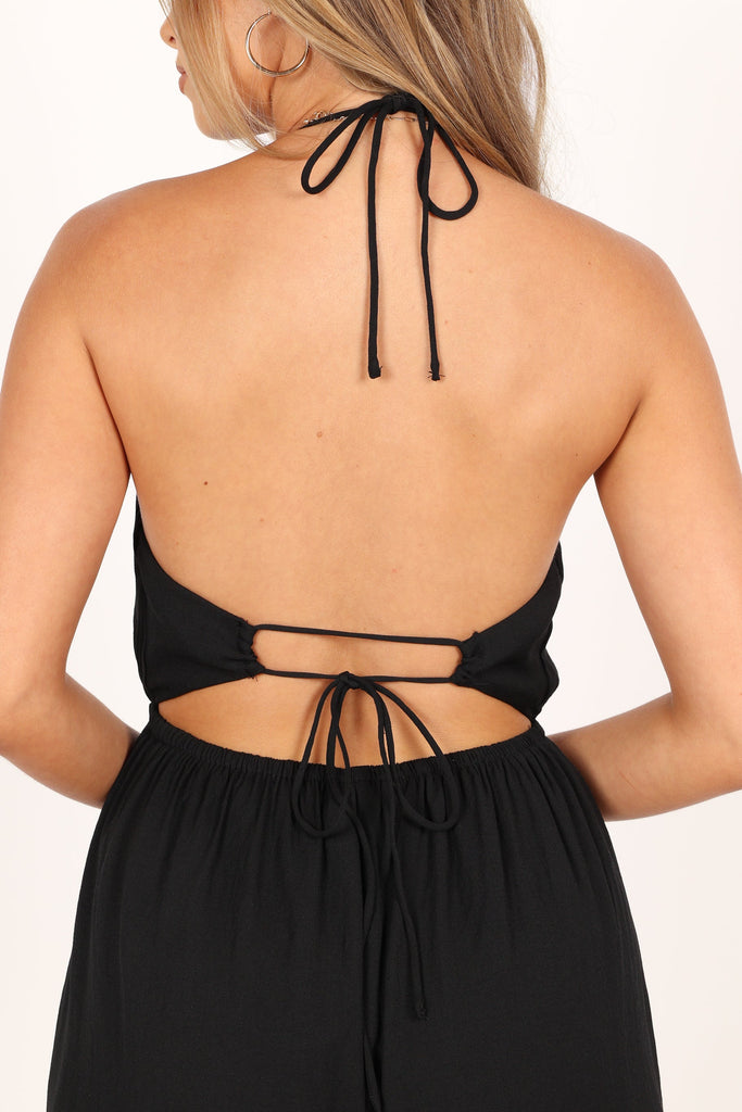 BRAIDED STRAP JUMPSUIT - Black