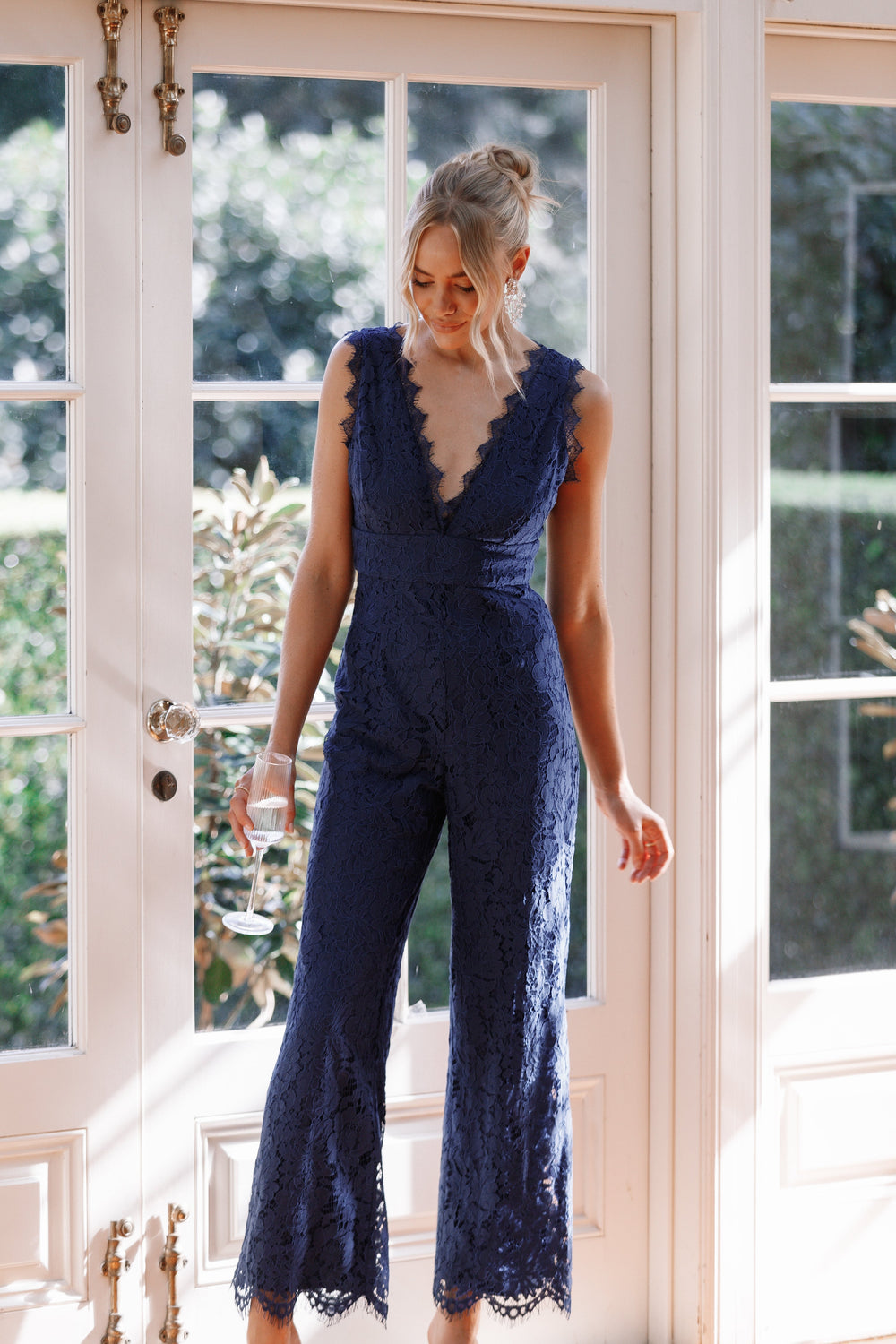 Petal and Pup USA Rompers Eloise Lace Jumpsuit - Navy