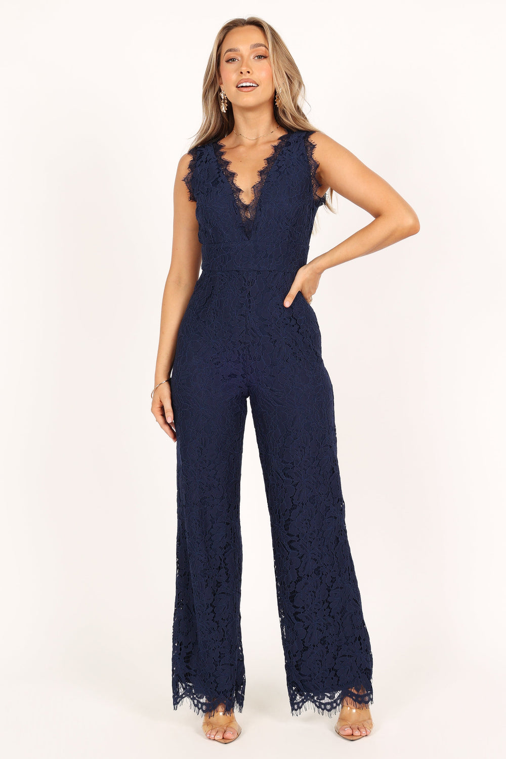 Petal and Pup USA Rompers Eloise Lace Jumpsuit - Navy