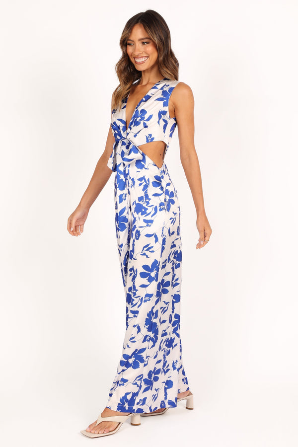 Petal and Pup USA Rompers Lulu Wrap Front Jumpsuit - Blue Floral