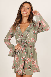 Petal and Pup USA Rompers Rilynn Frill Long Sleeve Playsuit - Sage Floral