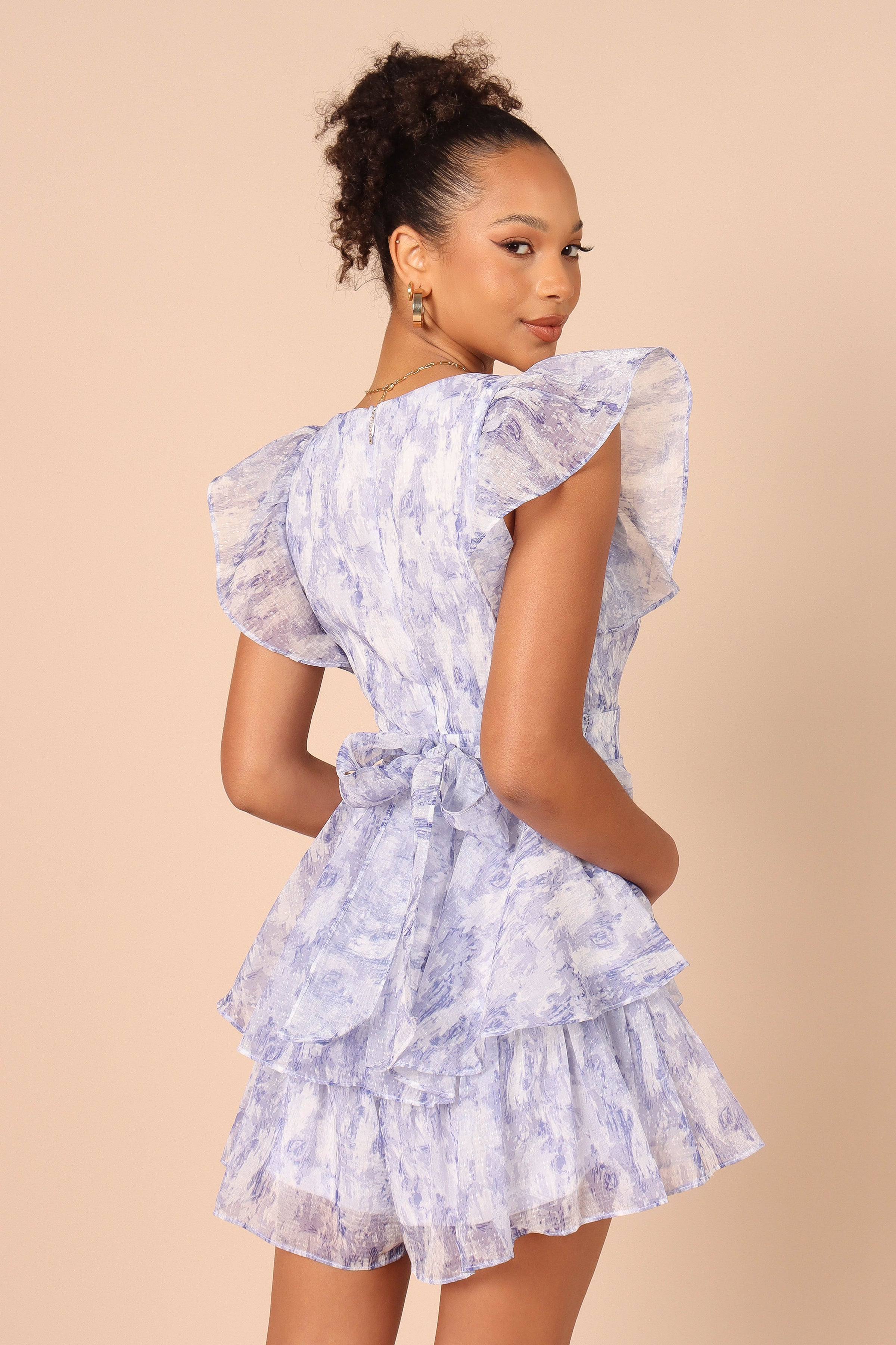 Petal and Pup USA ROMPERS Rosalita Frill Sleeve Romper - Lilac