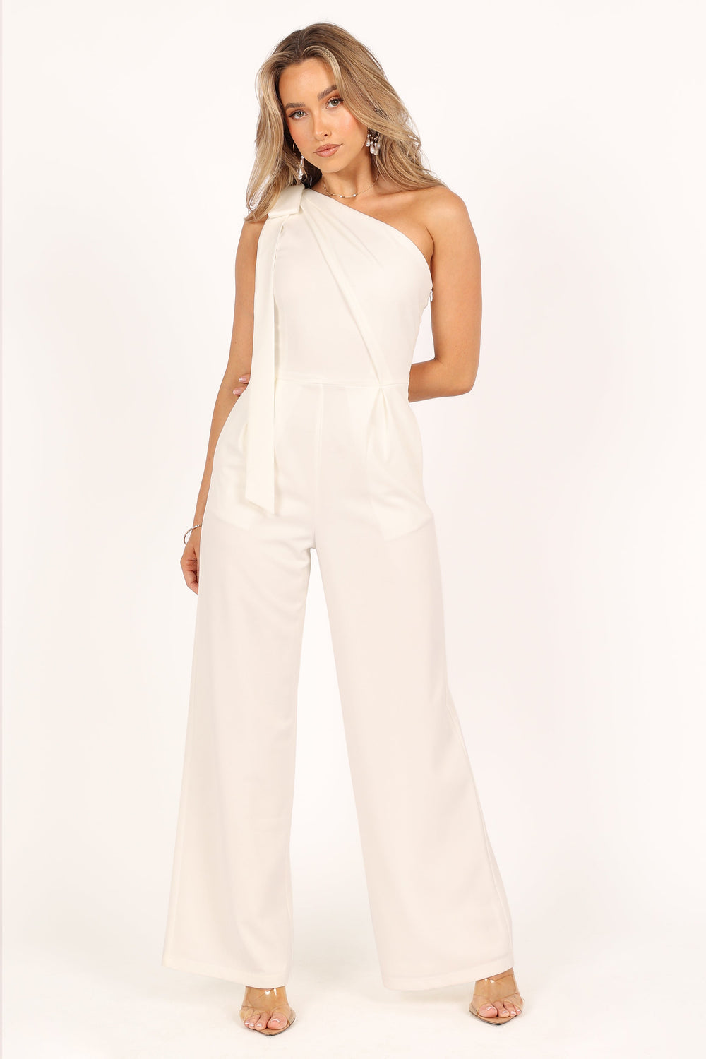 Petal and Pup USA Rompers Sadie One Shoulder Jumpsuit - White