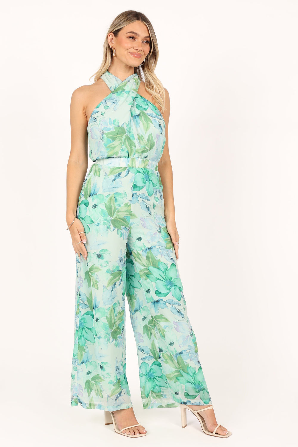 Petal and Pup USA Rompers Stella Halter Jumpsuit - Green
