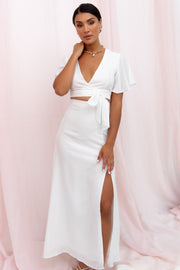 Petal and Pup USA SETS Alaia Wrap Skirt Two Piece Set - White