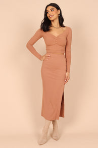 Petal and Pup USA SETS Amara Button Detail Set - Dusty Brown