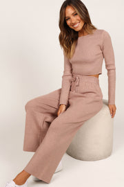 Aylia Ribbed Knit Set - Mocha - Petal & Pup USA