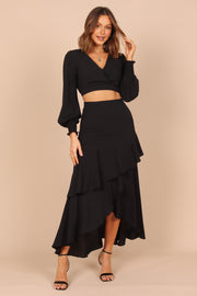 Petal and Pup USA SETS Eleanor Two Piece Skirt Set - Black