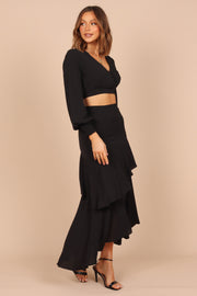 Petal and Pup USA SETS Eleanor Two Piece Skirt Set - Black