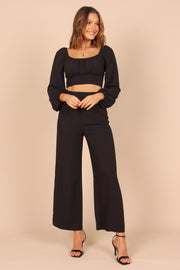 Petal and Pup USA SETS Evelyn Two Piece Pant Set - Black