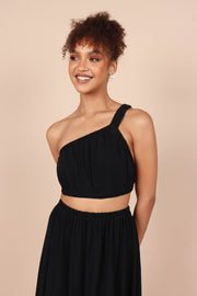 Petal and Pup USA SETS Kennedy One Shoulder Two Piece Set - Black