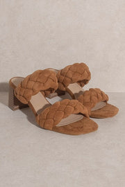 Petal and Pup USA SHOES Braided Block Heels - Camel