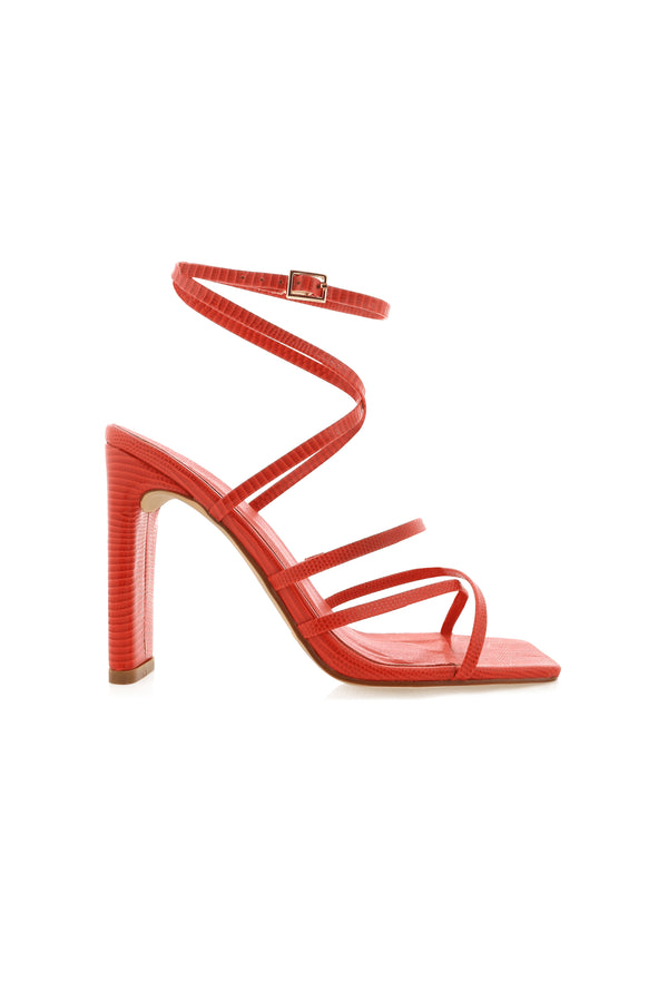 Petal and Pup USA SHOES Cullen Strappy Heel - Flame Scale