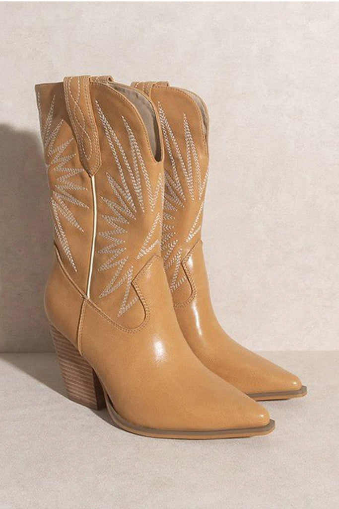 Santiago Cowboy Boots Beige