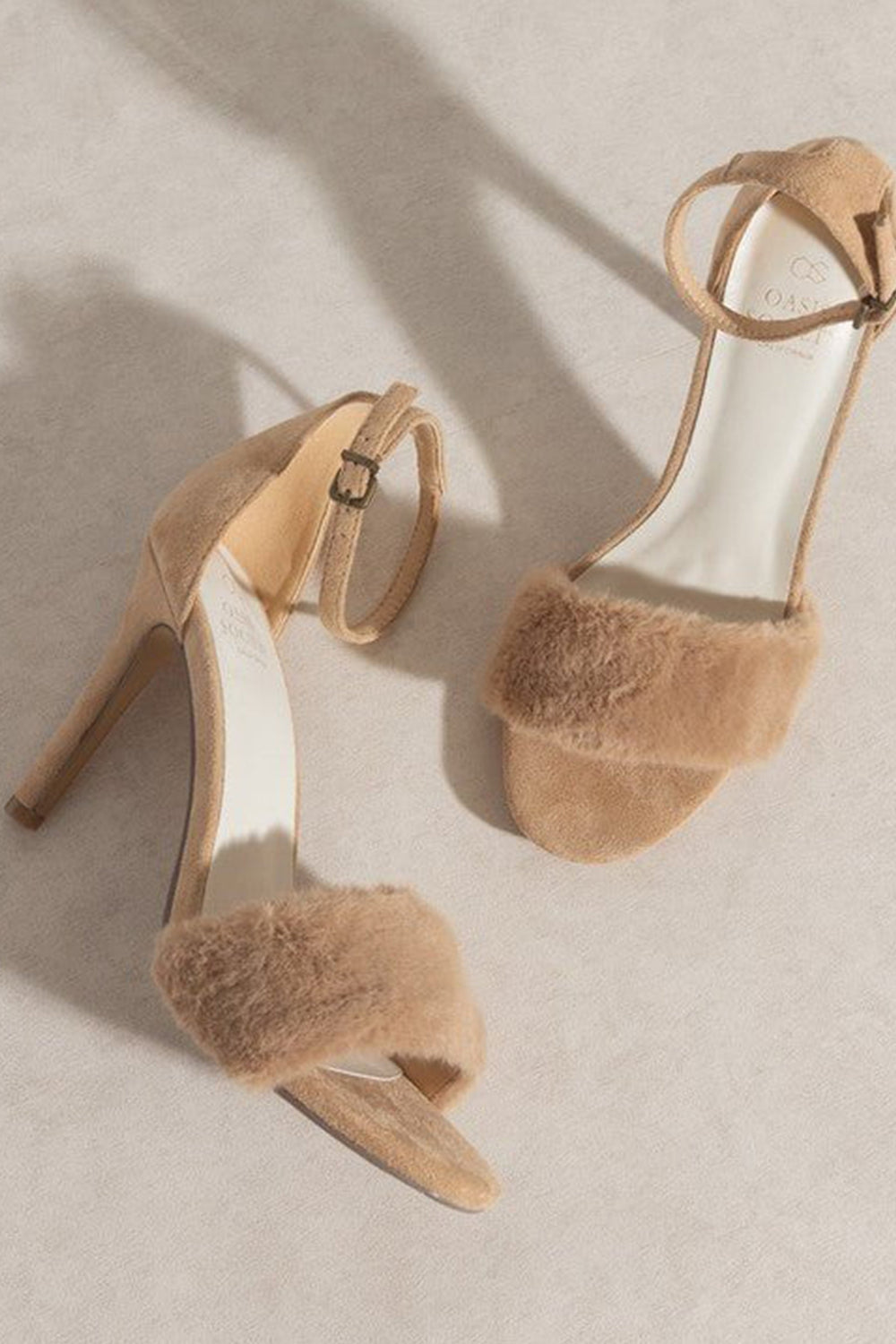 Petal and Pup USA SHOES Hadley Faux Fur Heels - Almond