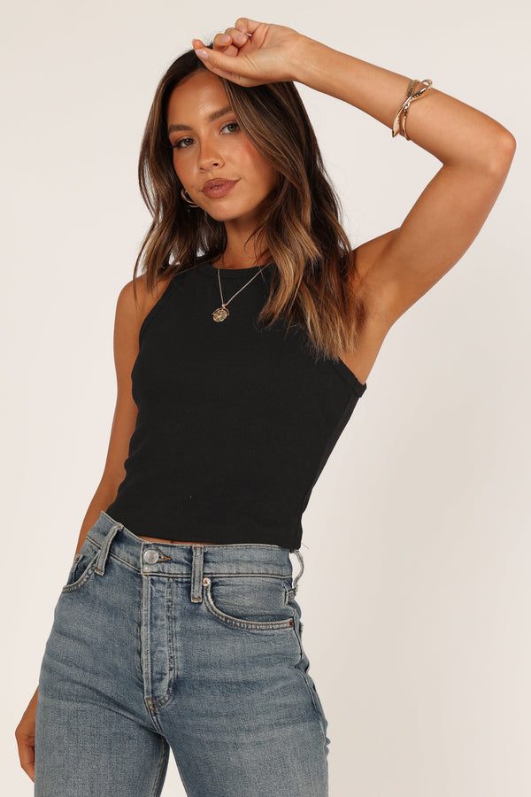 Petal and Pup USA TOPS Ari Ribbed Tank Top - Black