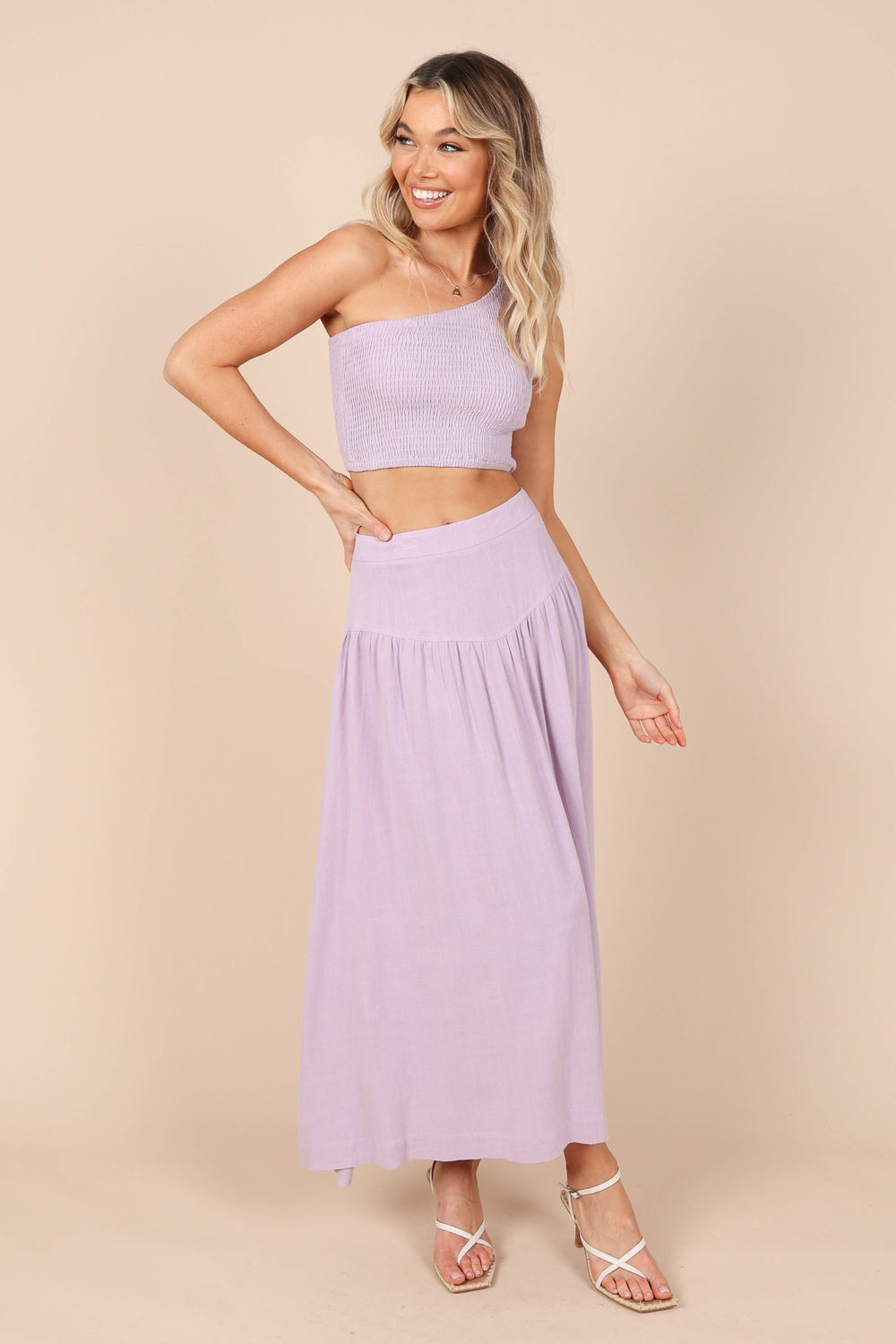 Petal and Pup USA TOPS August Shirred Cropped Top - Lilac
