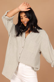 Petal and Pup USA TOPS Bobby Button Down Top - Sage Green