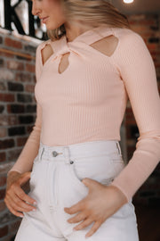 Petal and Pup USA TOPS Caroline Knitted Top - Peach