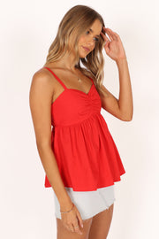 Petal and Pup USA TOPS Freddy Babydoll Top - Red