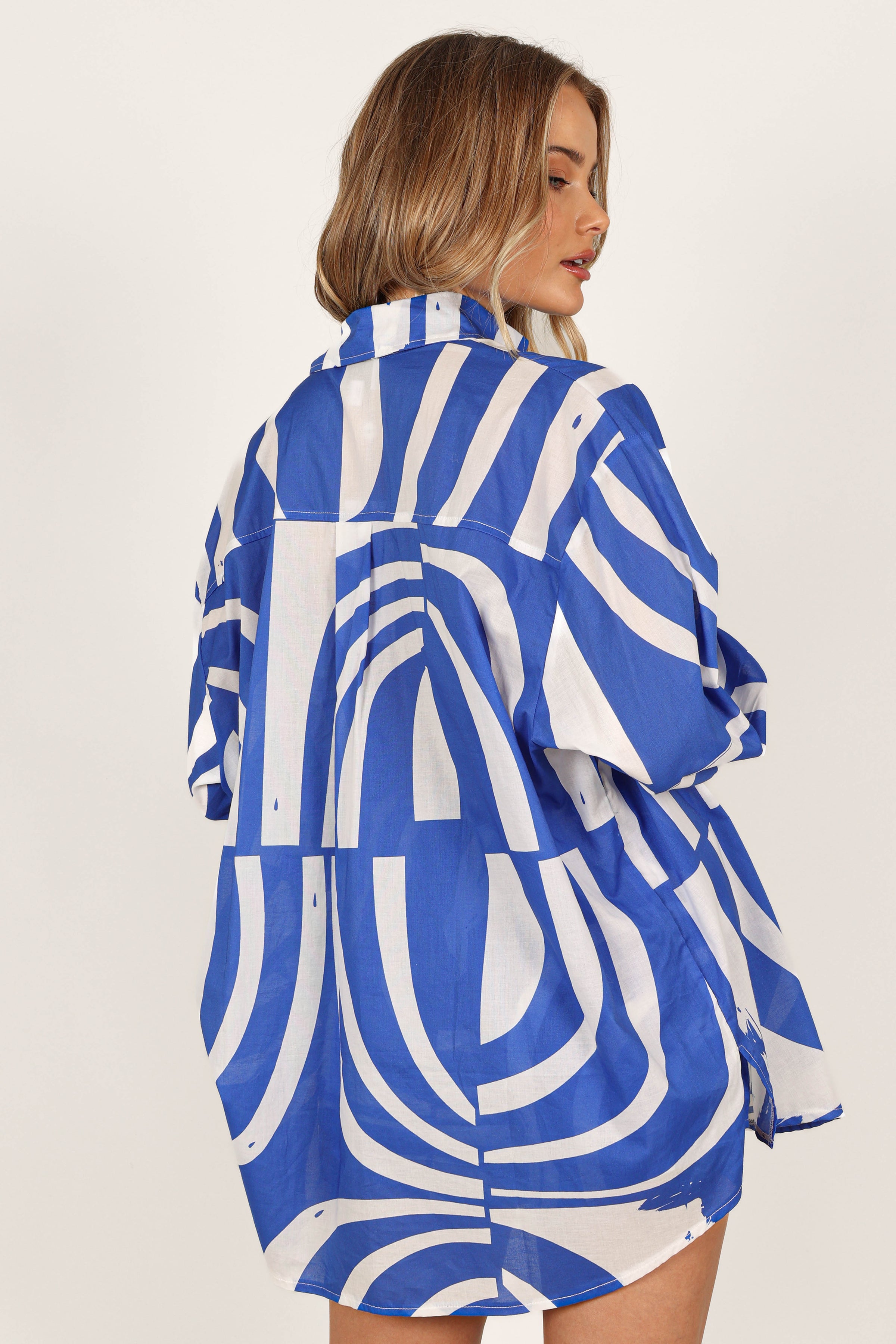 Petal and Pup USA TOPS Heather Cotton Shirt - Blue Print