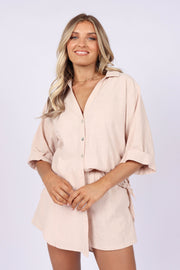 Petal and Pup USA TOPS Jeremey Button Down Top - Beige