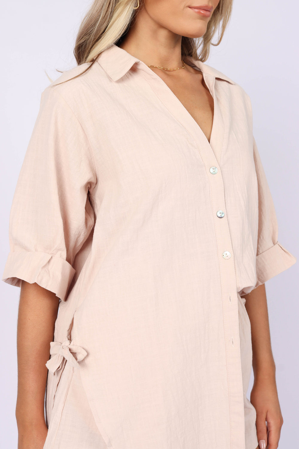 Petal and Pup USA TOPS Jeremey Button Down Top - Beige