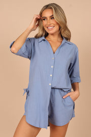 Petal and Pup USA TOPS Jeremey Button Down Top - Blue