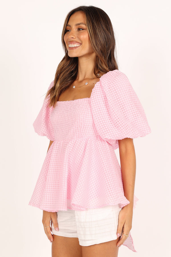 Petal and Pup USA TOPS Kaylah Puff Sleeve Top - Pink